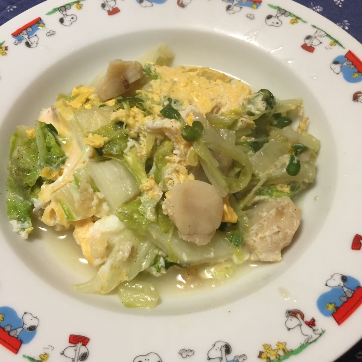 白菜とホタテ かいわれの卵とじ レシピ 作り方 By ボンド子 楽天レシピ 白菜とホタテ かいわれの卵とじ レシピ 作り方 By ボンド子 楽天レシピ